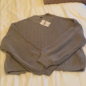 High neck knit sweater